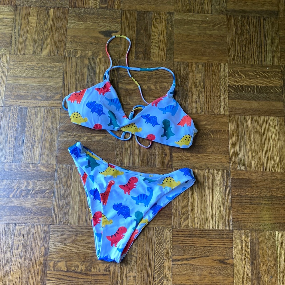 Fun Shein dinosaur bikini size S